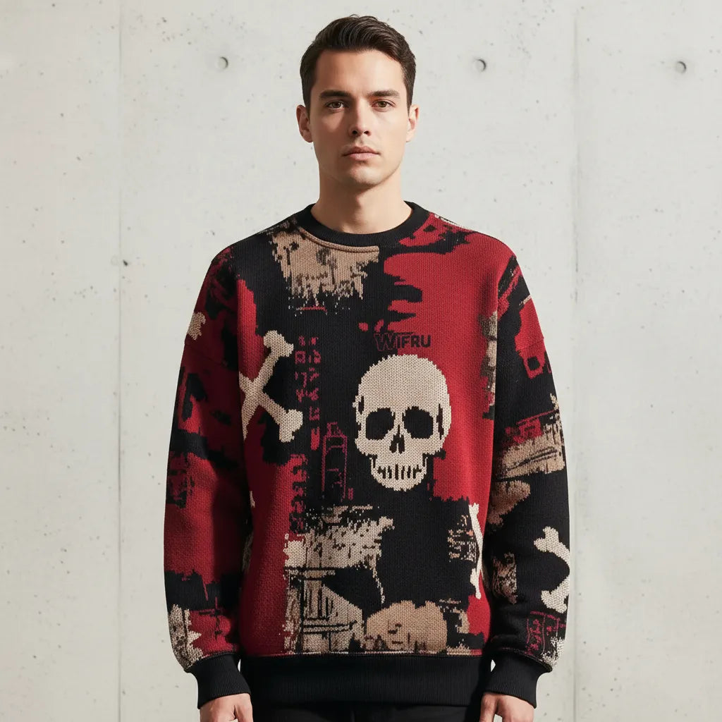 Pull Design Crâne Halloween