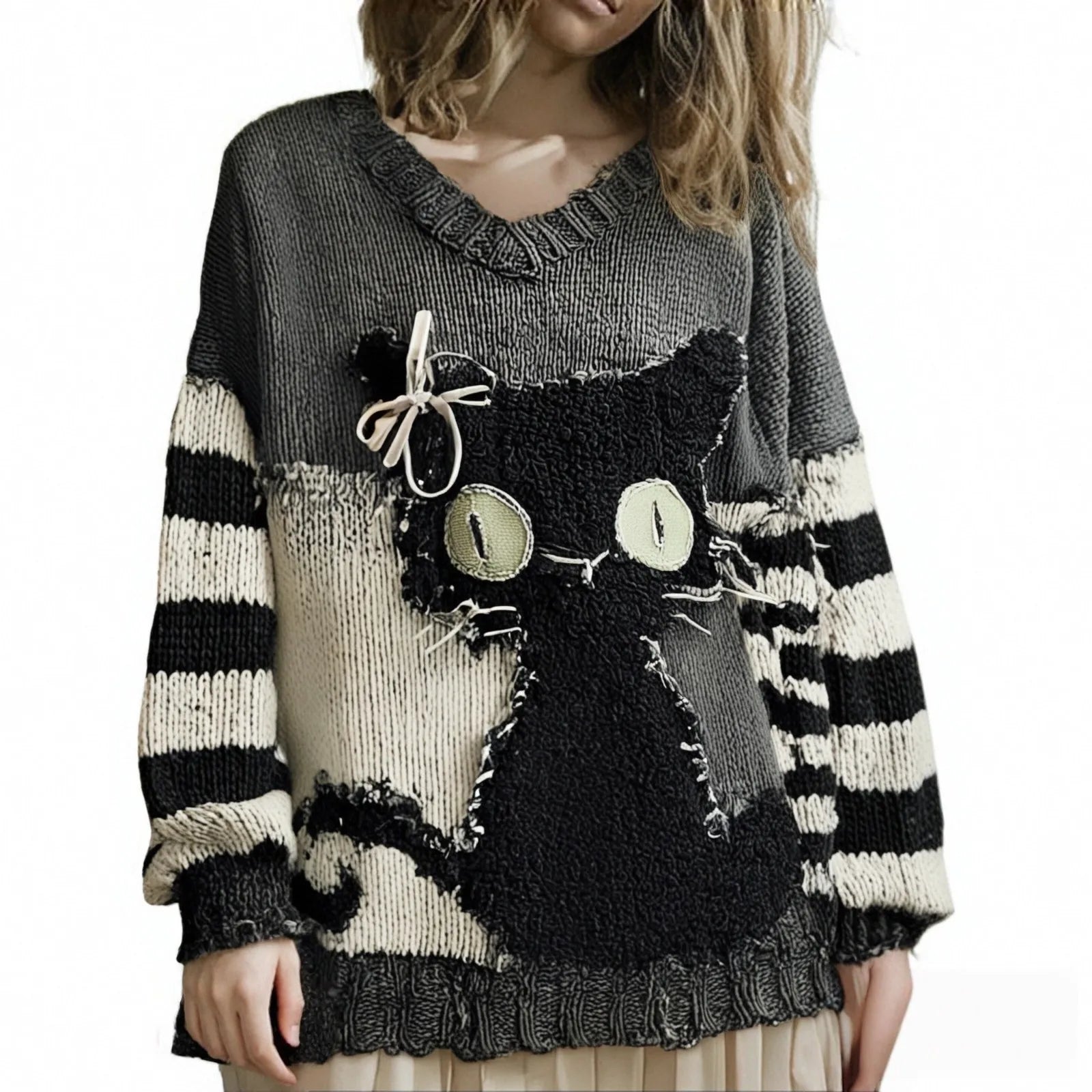 Pull Halloween Chat Noir Mignon