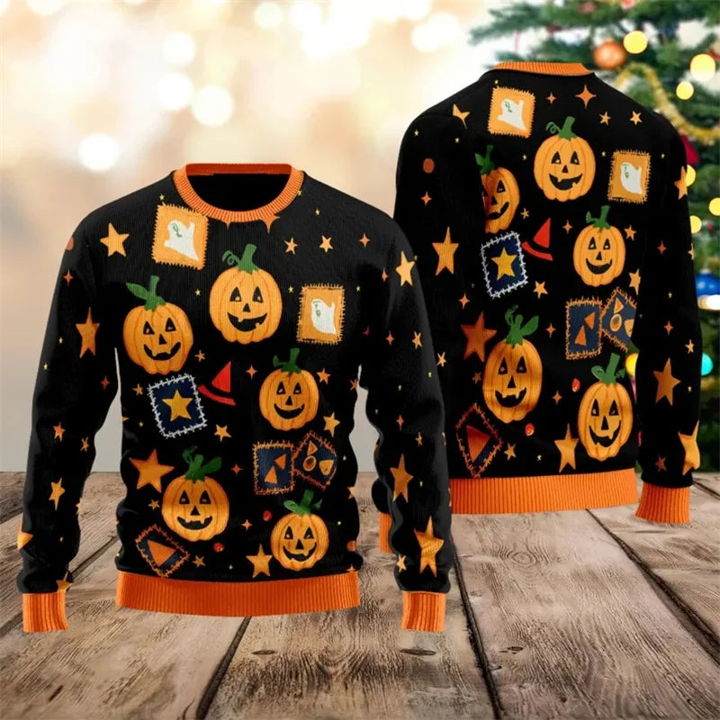 Pull Halloween Motif Citrouilles Original