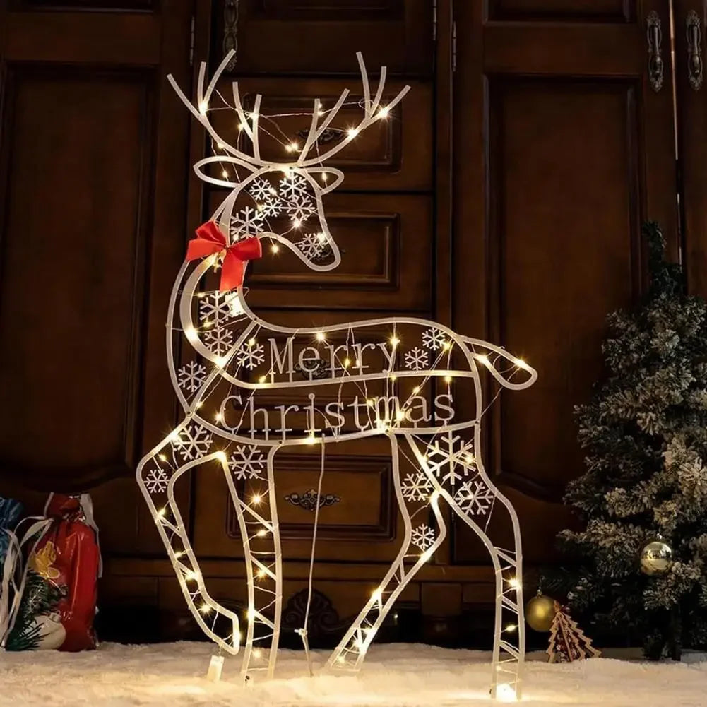 Rennes Lumineux Merry Christmas en Métal