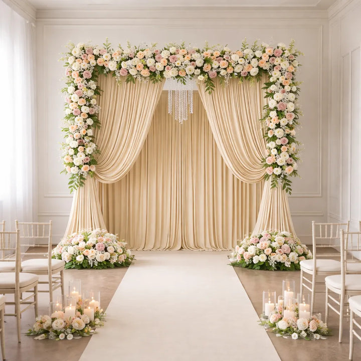 Rideau Champagne Fond Mariage Chic