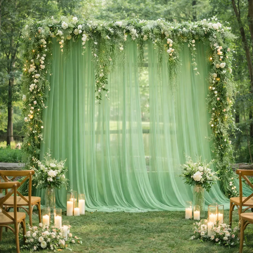 Rideau Déco Mariage Vert