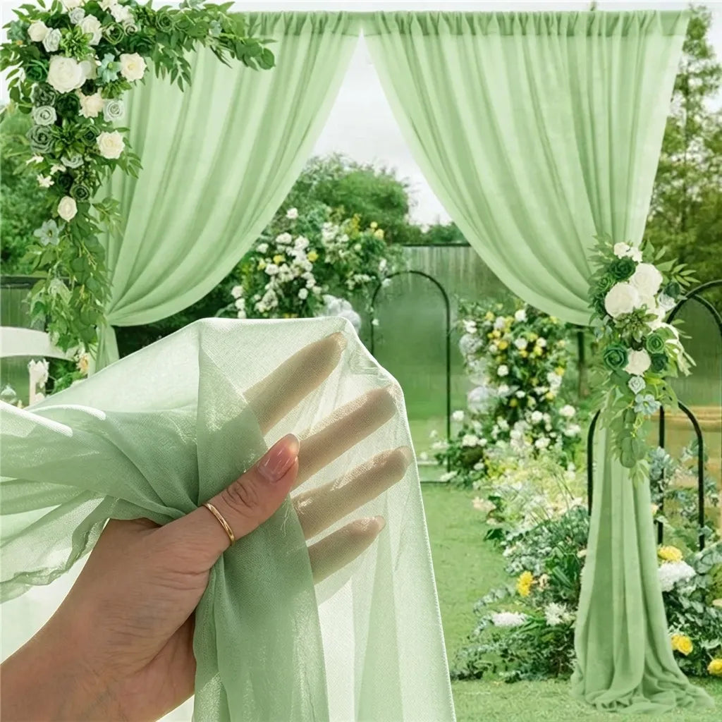 Rideau Déco Mariage Vert Léger