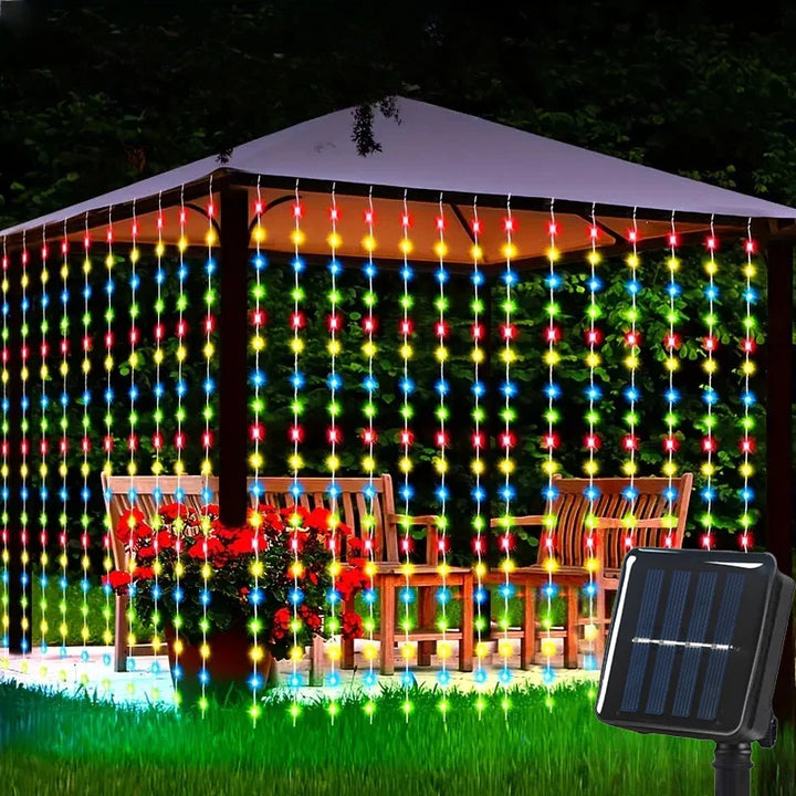 Rideau Lumineux Extérieur Solaire Multicolore