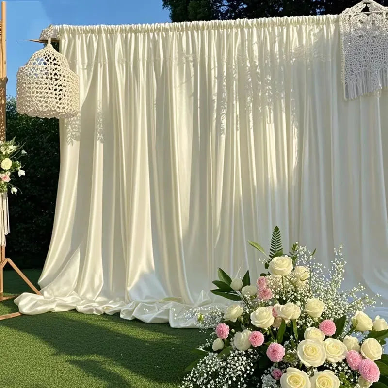 Rideau Mariage Beige Satiné chic