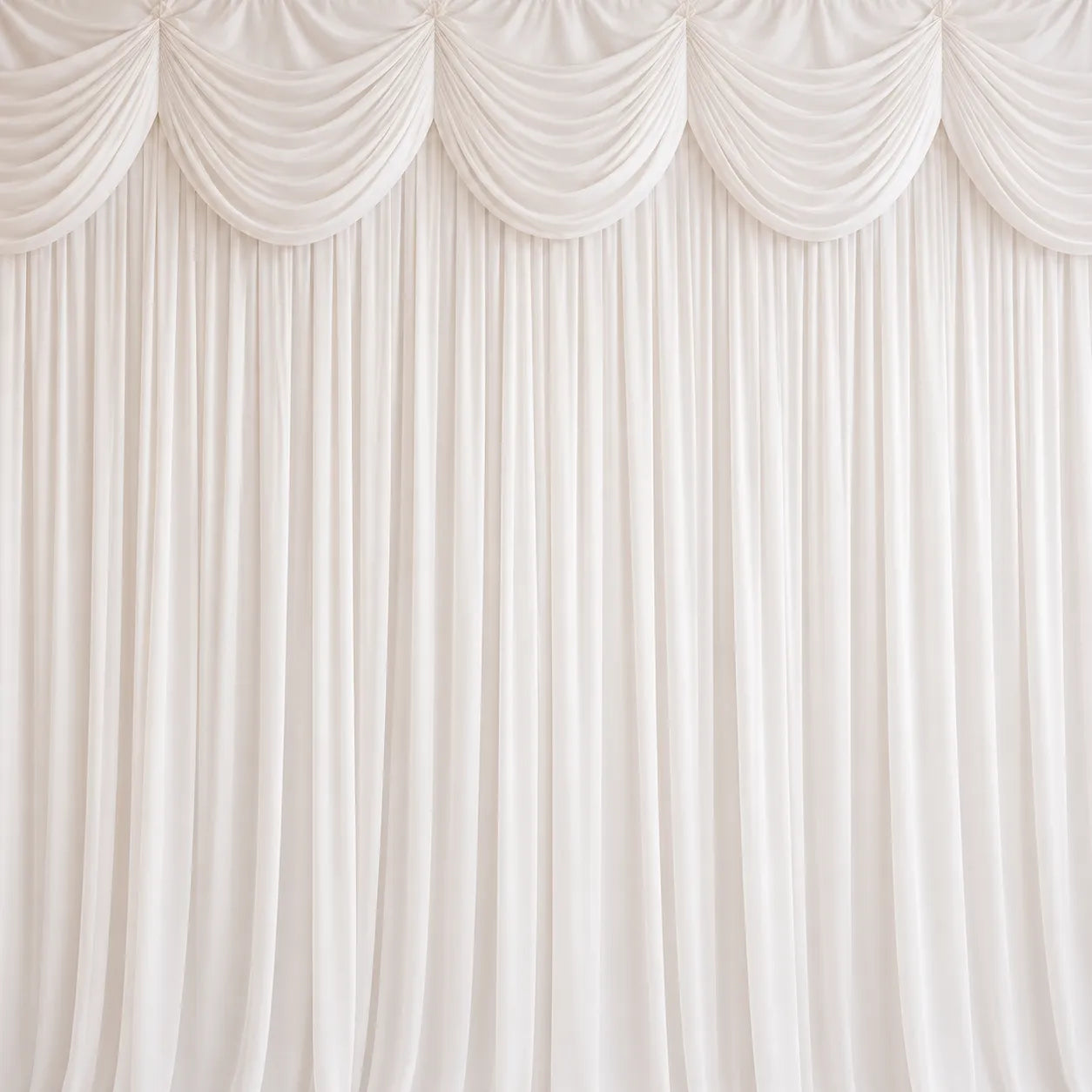 Rideau Mariage Blanc à Cantonnière Drapé élégant