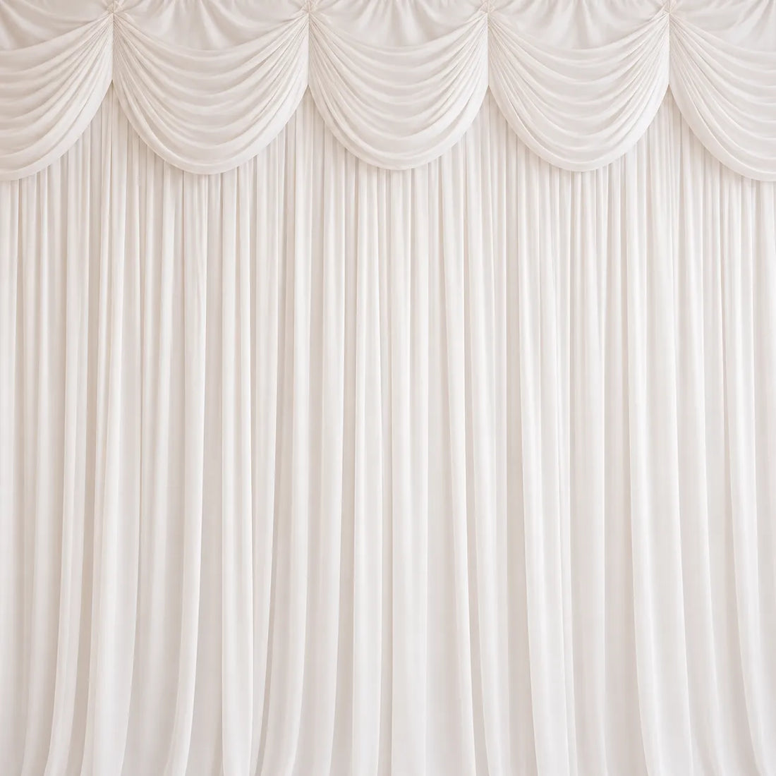 Rideau Mariage Blanc à Cantonnière Drapé élégant