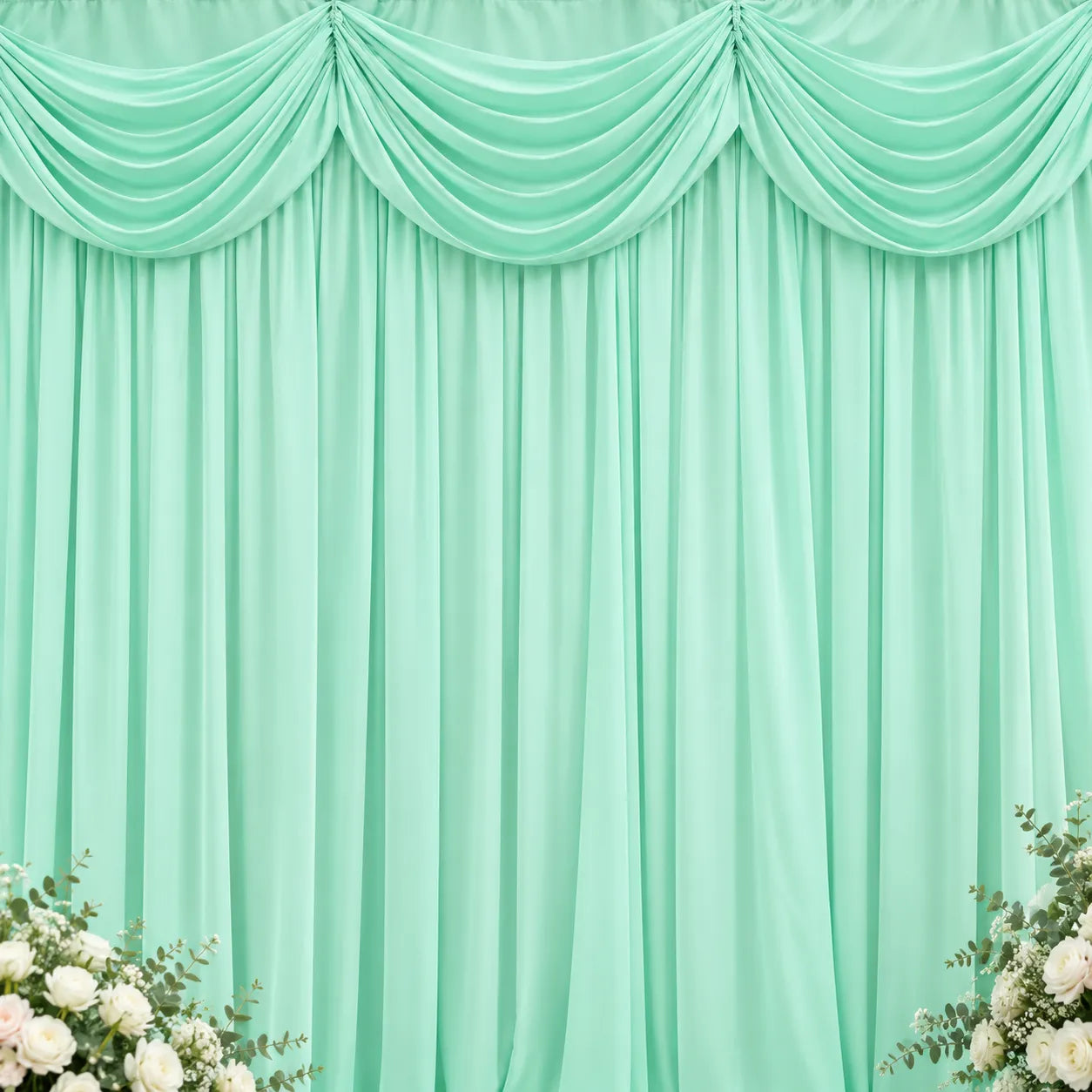 Rideau Mariage à Cantonnière Drapé en Soie frais