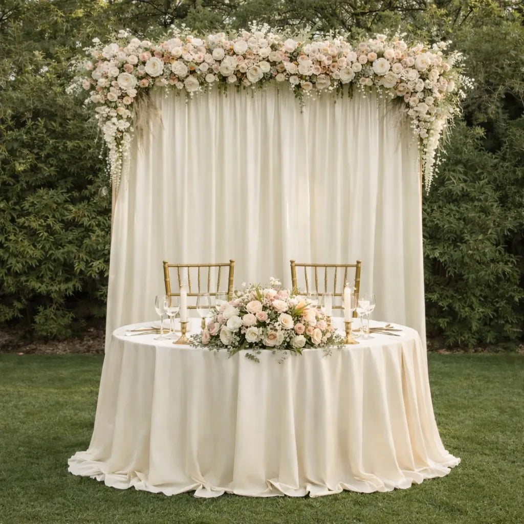 Rideau Mariage Ivoire en Satin sublime