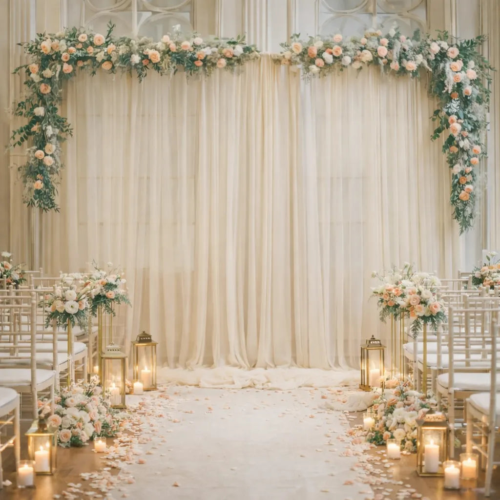 Rideau Mariage en Mousseline