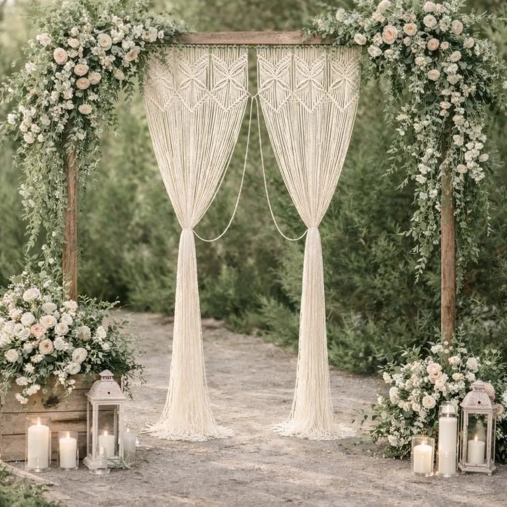 Rideau de Fond Mariage Macramé Boho