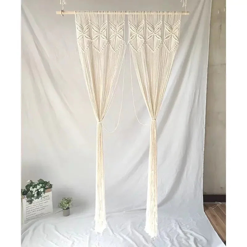 Rideau de Fond Mariage Macramé Boho Unique