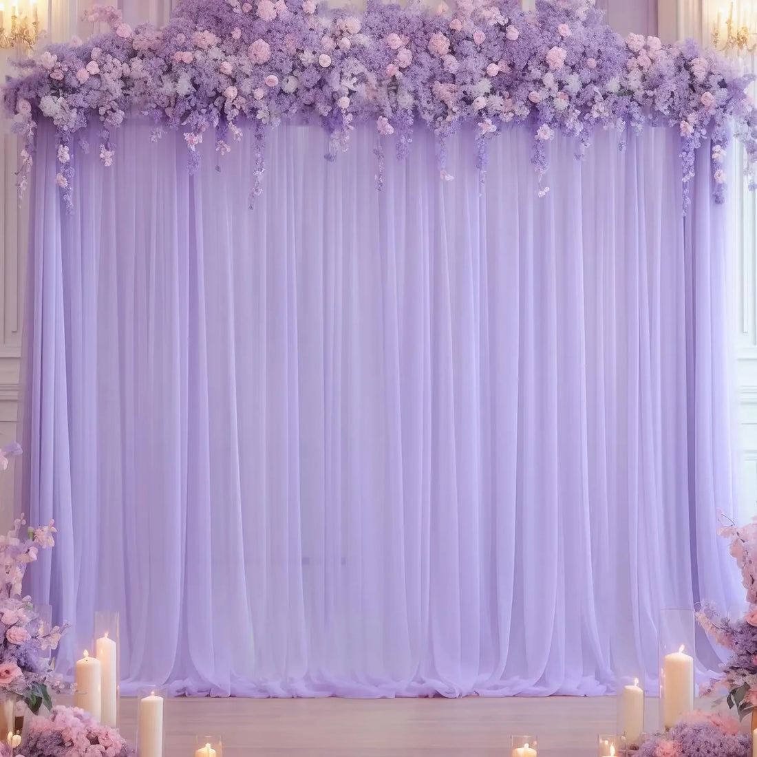 Rideau de Fond Mariage Violet Unique