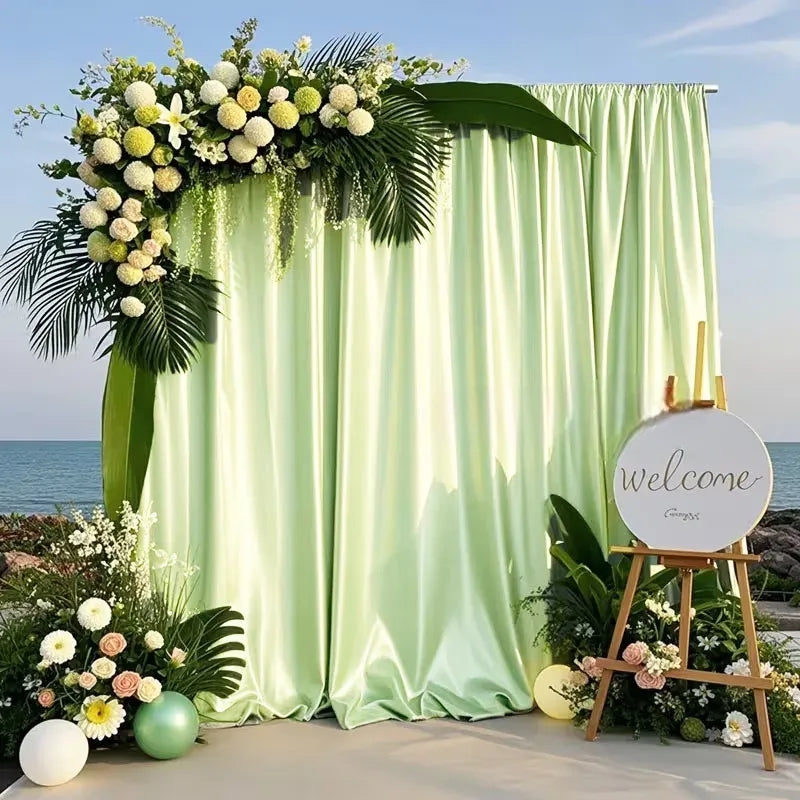 Rideau de Fond Vert Tendre Mariage
