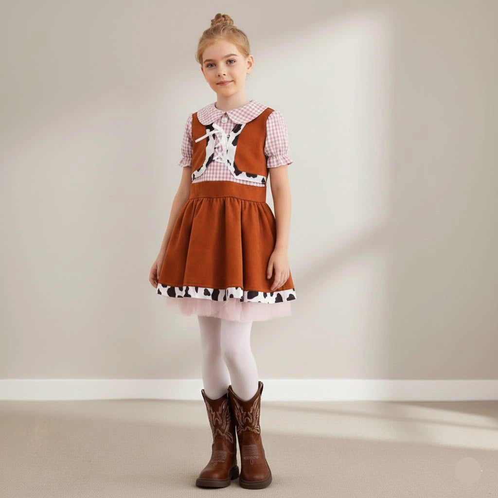 Robe Cowboy Fille Marron