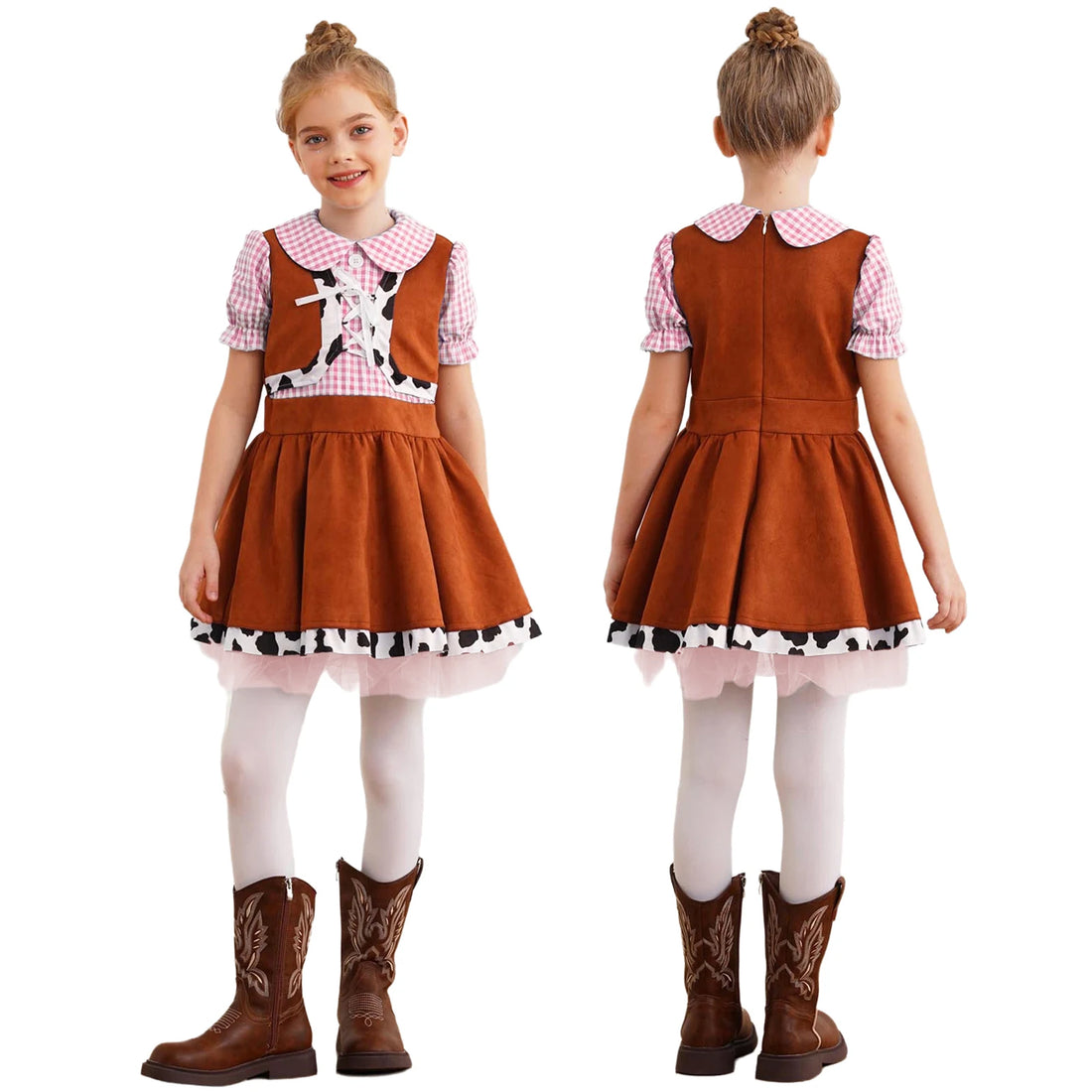 Robe Cowboy Fille Marron fluide
