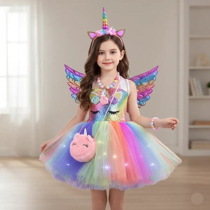 Robe Licorne Multicolore Led
