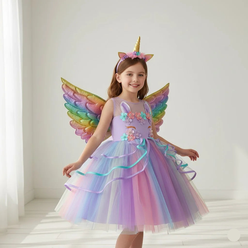 Robe Licorne Violette Fille