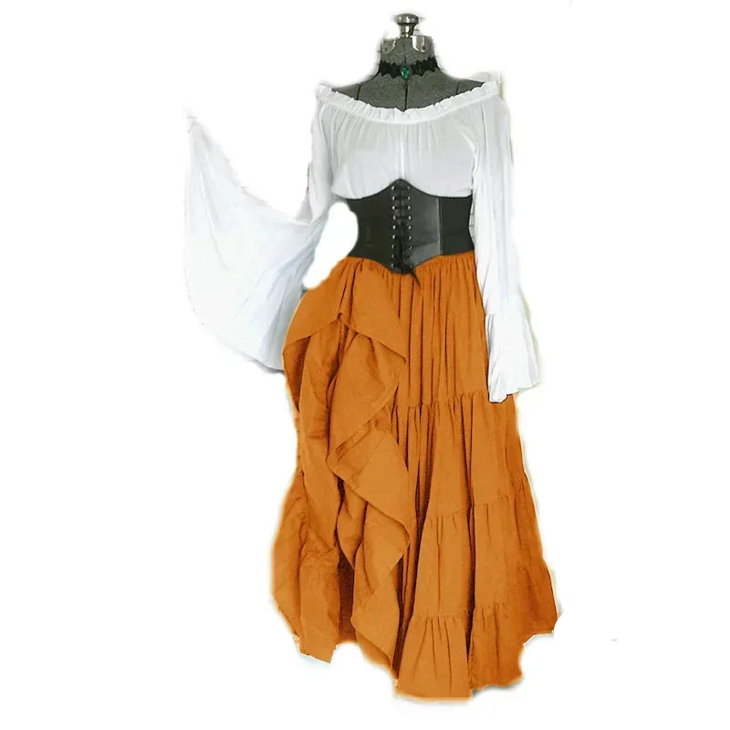 Robe Médiévale à Manches Évasées