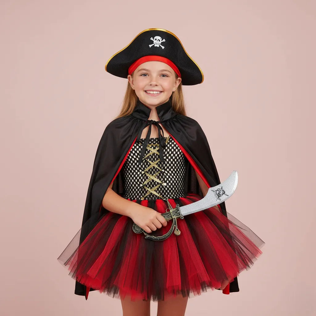 Robe Pirate Élégante avec Cape
