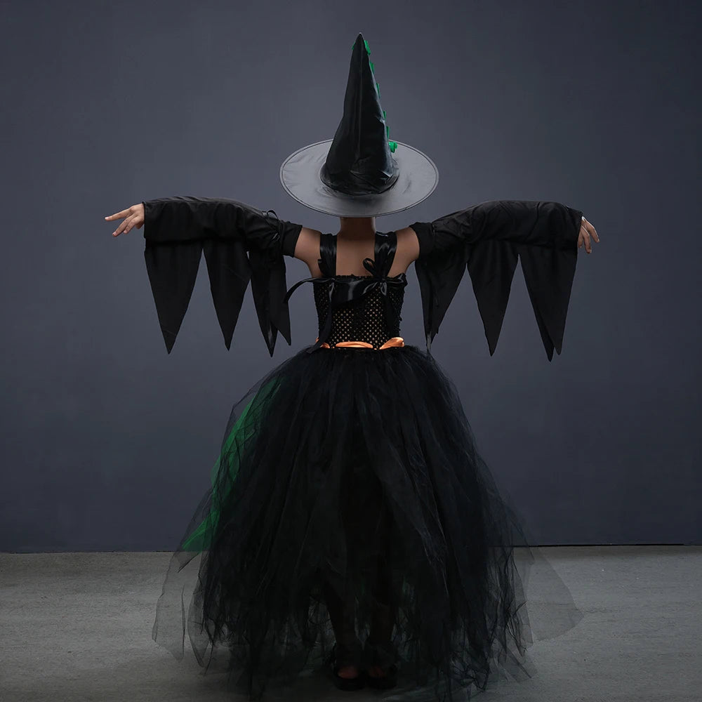Robe Sorcière Longue Tutu Verte fluide
