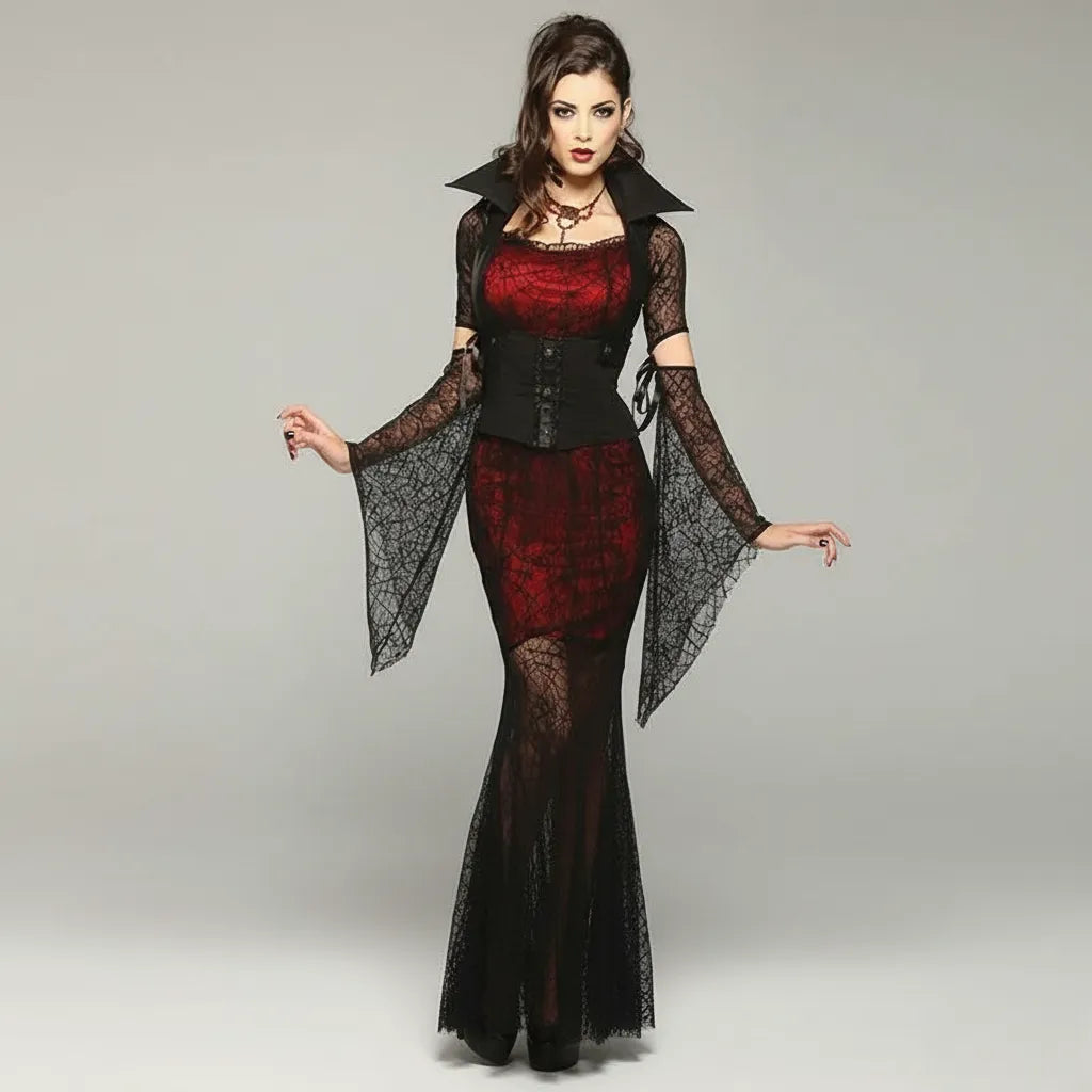 Robe Vampire Dentelle Femme Chic