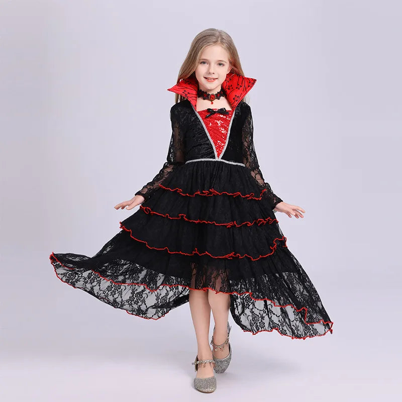 Robe Vampire Fille à Volants léger