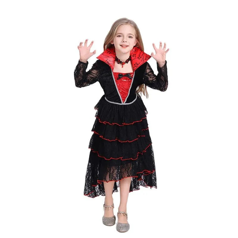 Robe Vampire Fille à Volants stylé