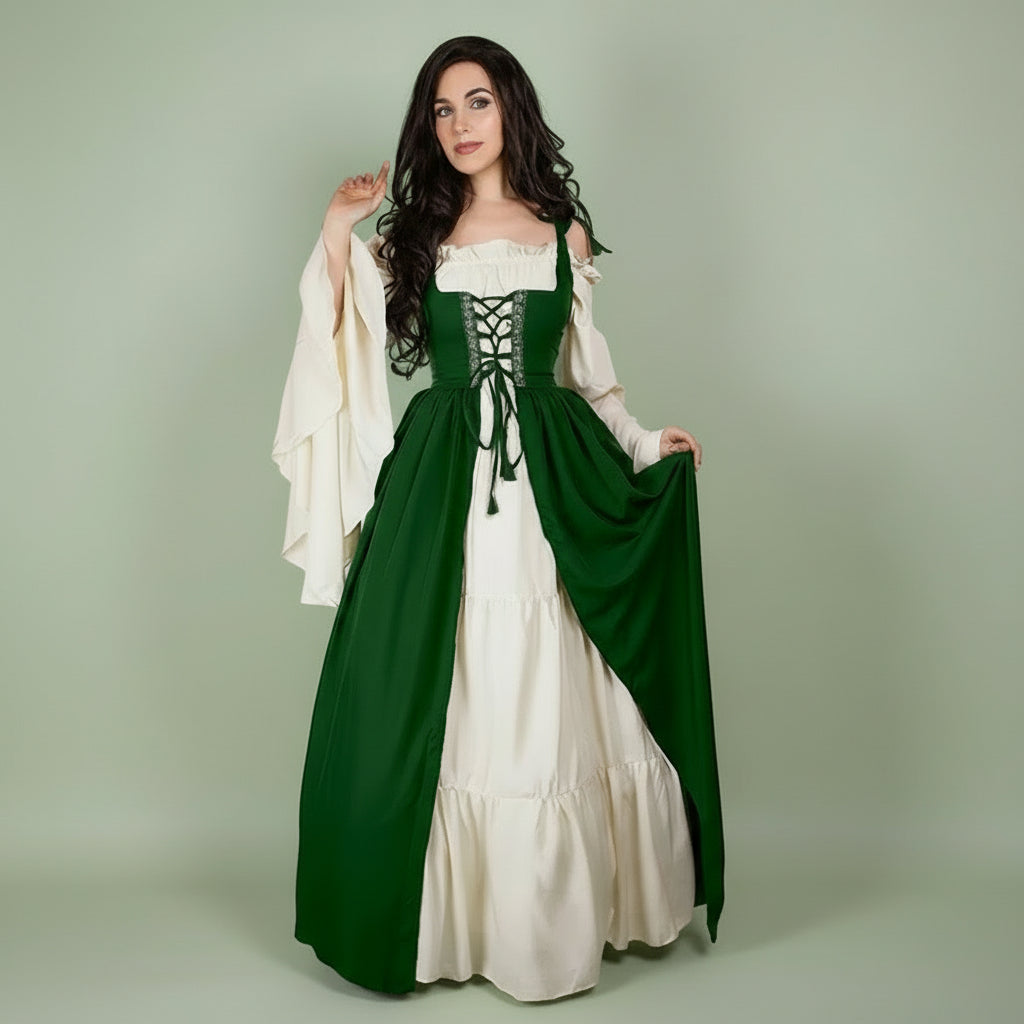 Robe de Cosplay Médiéval Verte