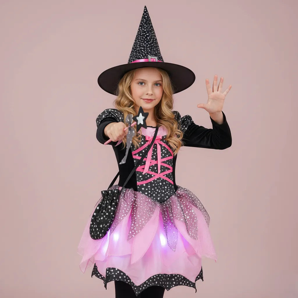 Robe de Sorcière Fille Lumineuse