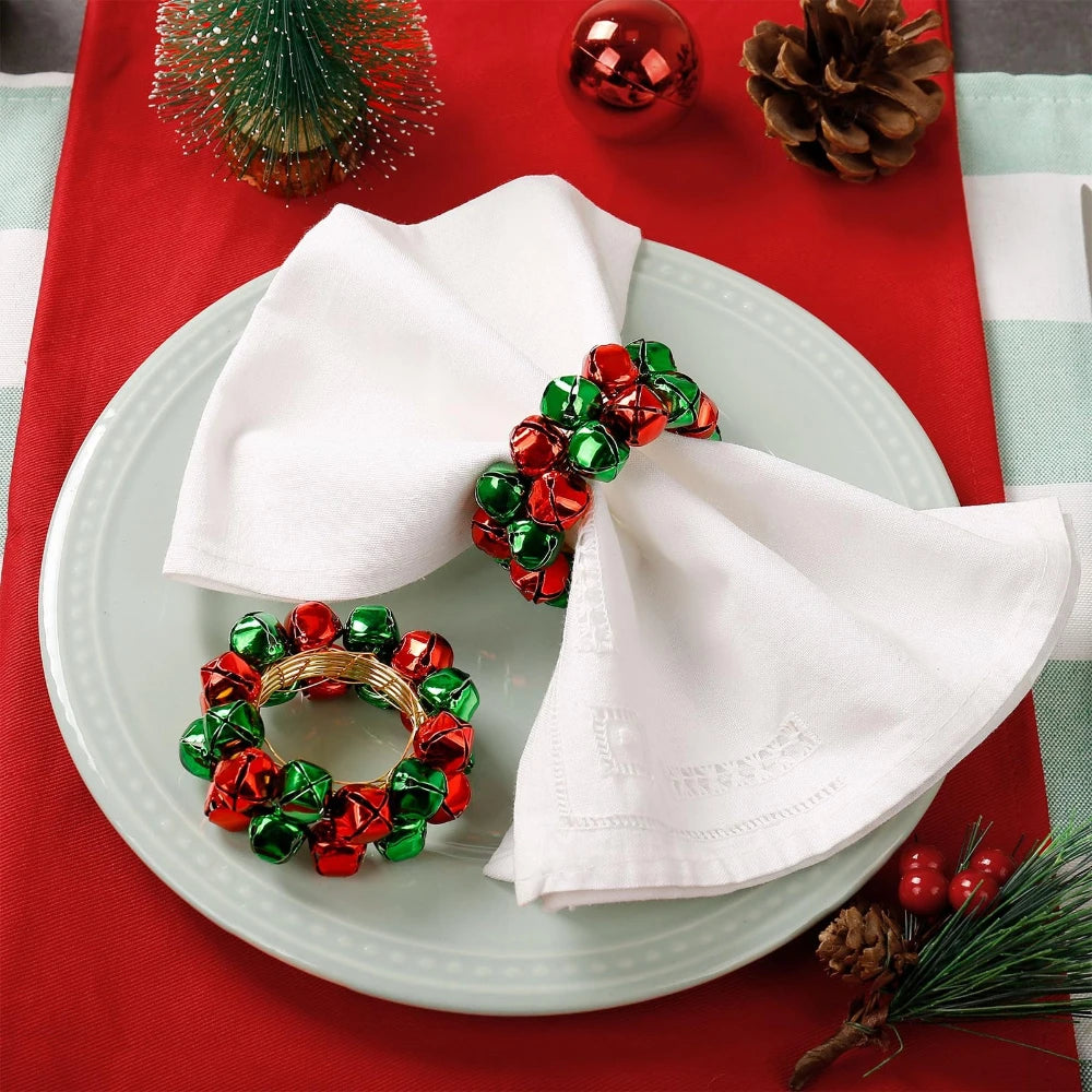 Rond de Serviette Cloche Rouge et Vert