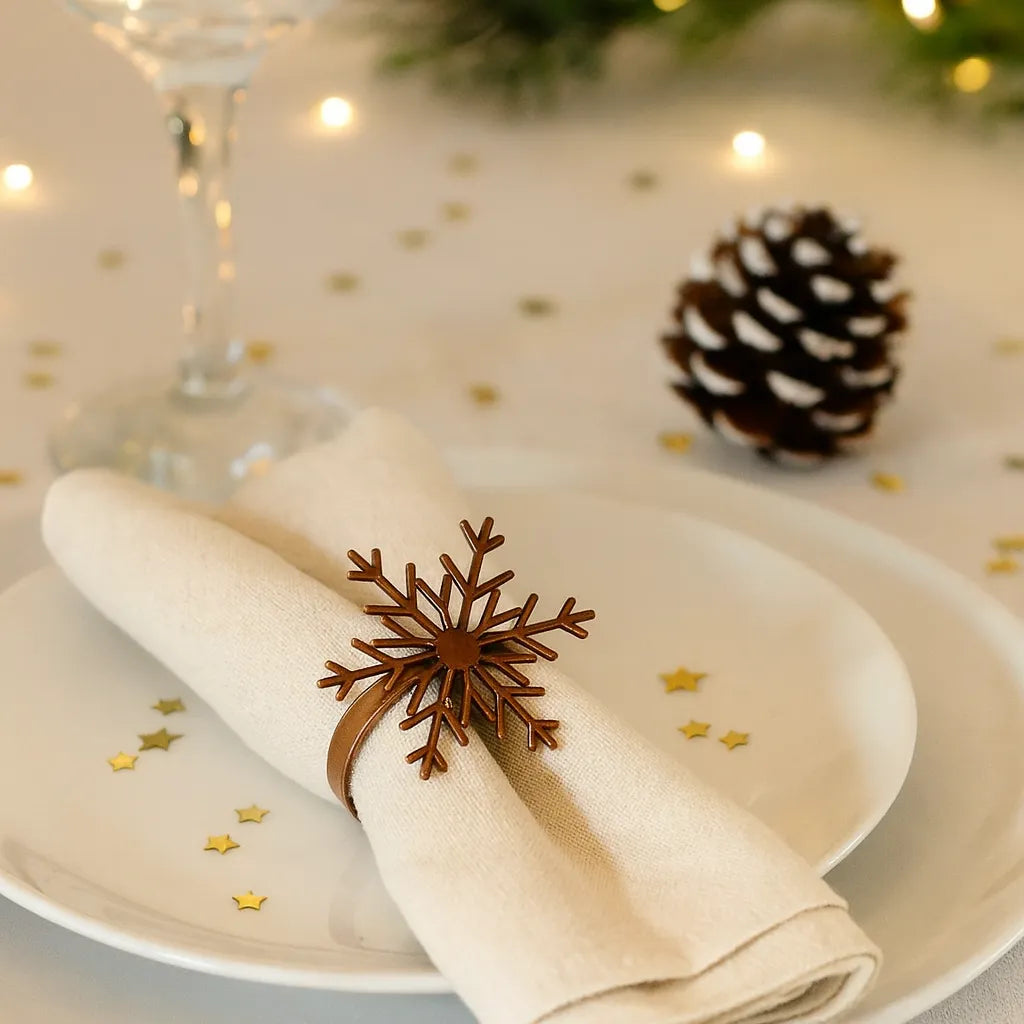 Rond de Serviette Flocon de Neige Vintage