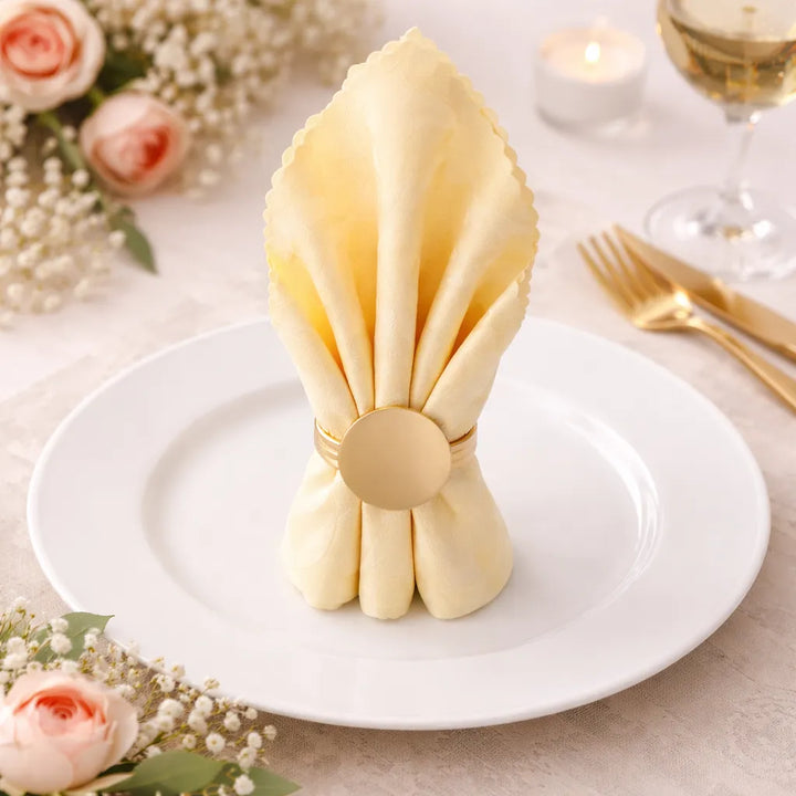 Rond de Serviette Mariage Doré Minimaliste