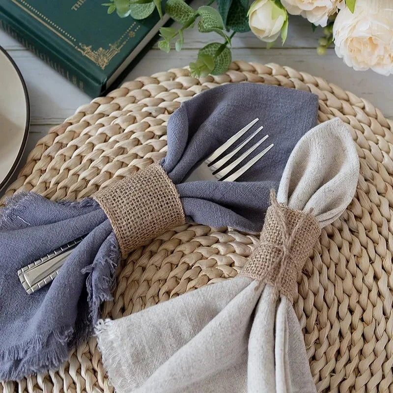 Rond de Serviette Mariage Toile de Jute