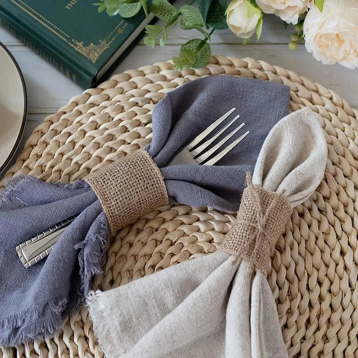 Rond de Serviette Mariage Toile de Jute