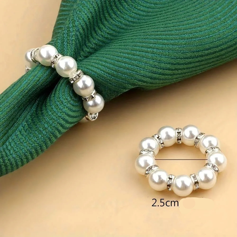 Rond de Serviette Mariage en Perles Elégante