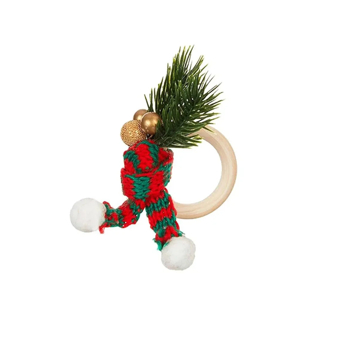 Rond de Serviette Noël en Bois Echarpe chic