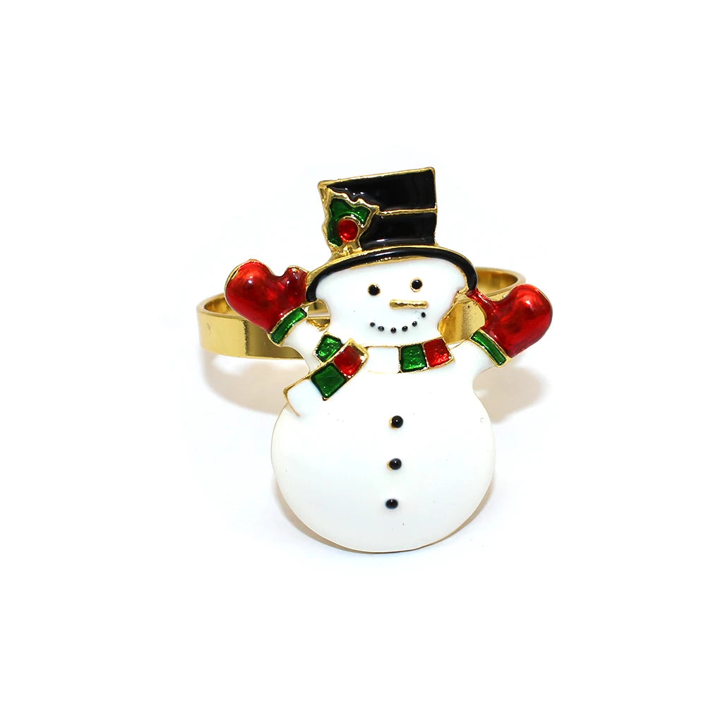Rond de Serviette de Noël Bonhomme de Neige Design