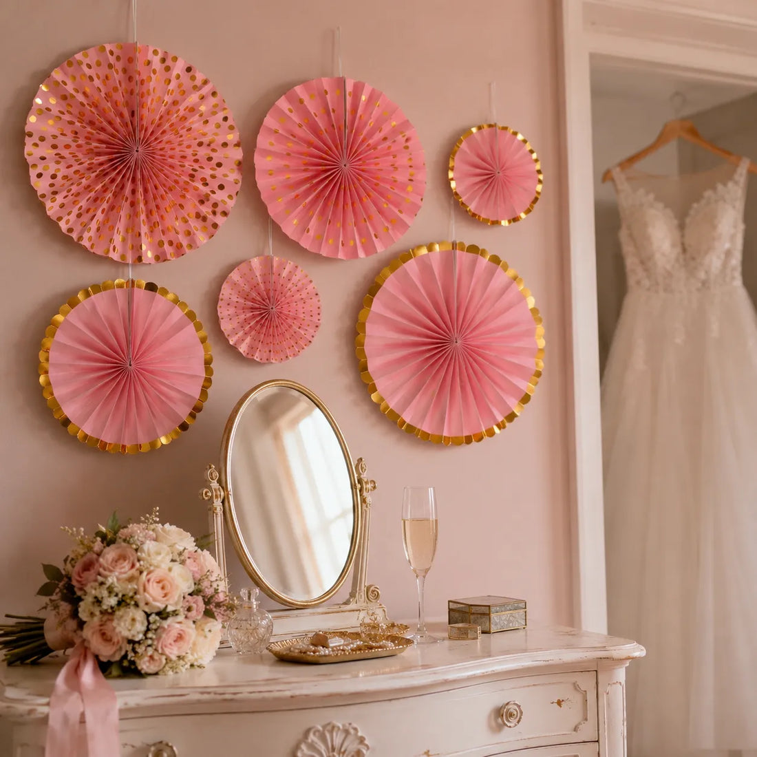 Rosaces Roses et Dorées