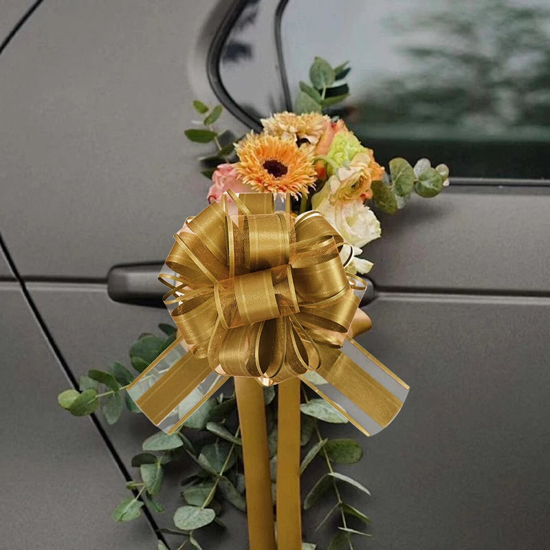 Ruban de Nœud Doré Voiture Mariage