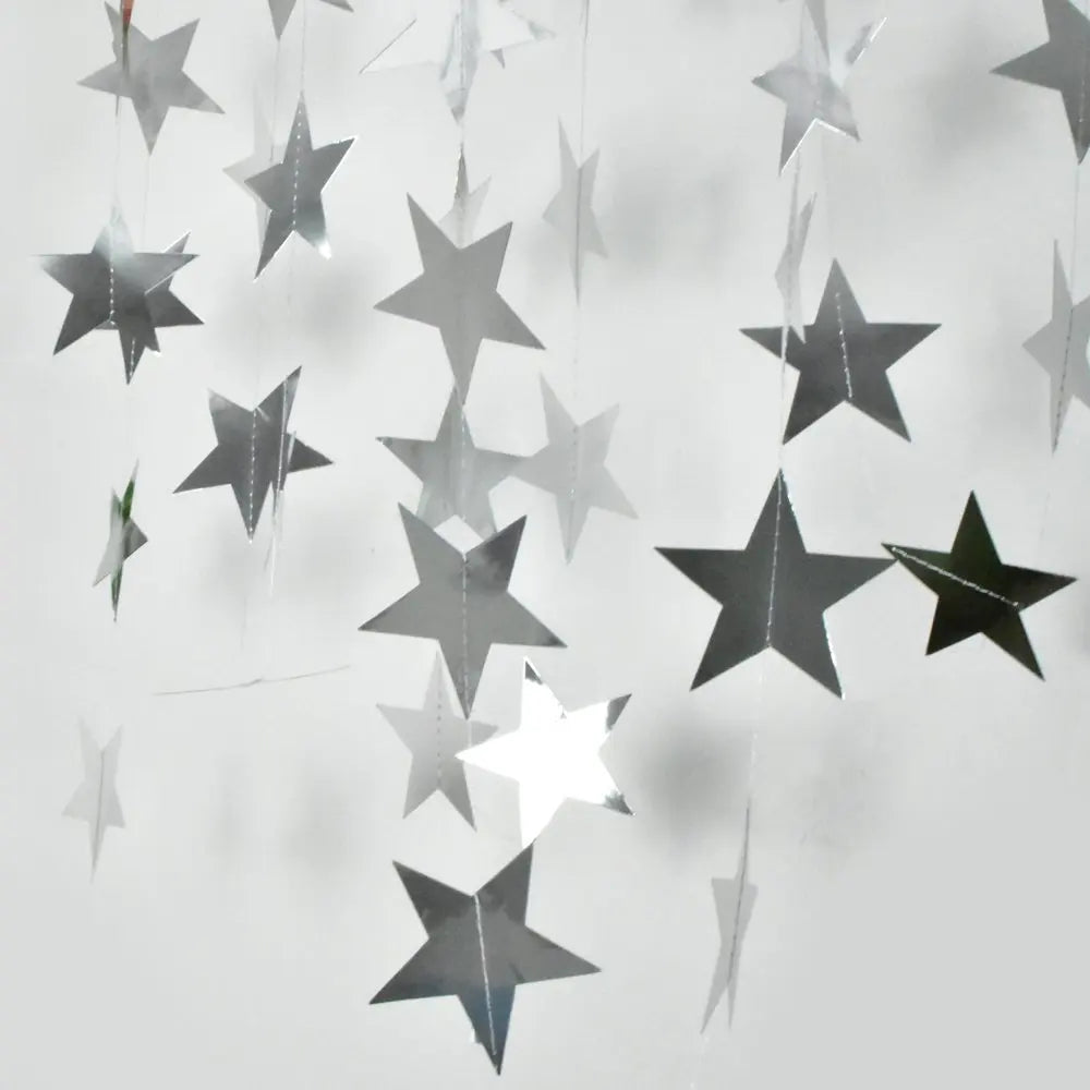 Guirlande Anniversaire Etoiles Argentée Unique