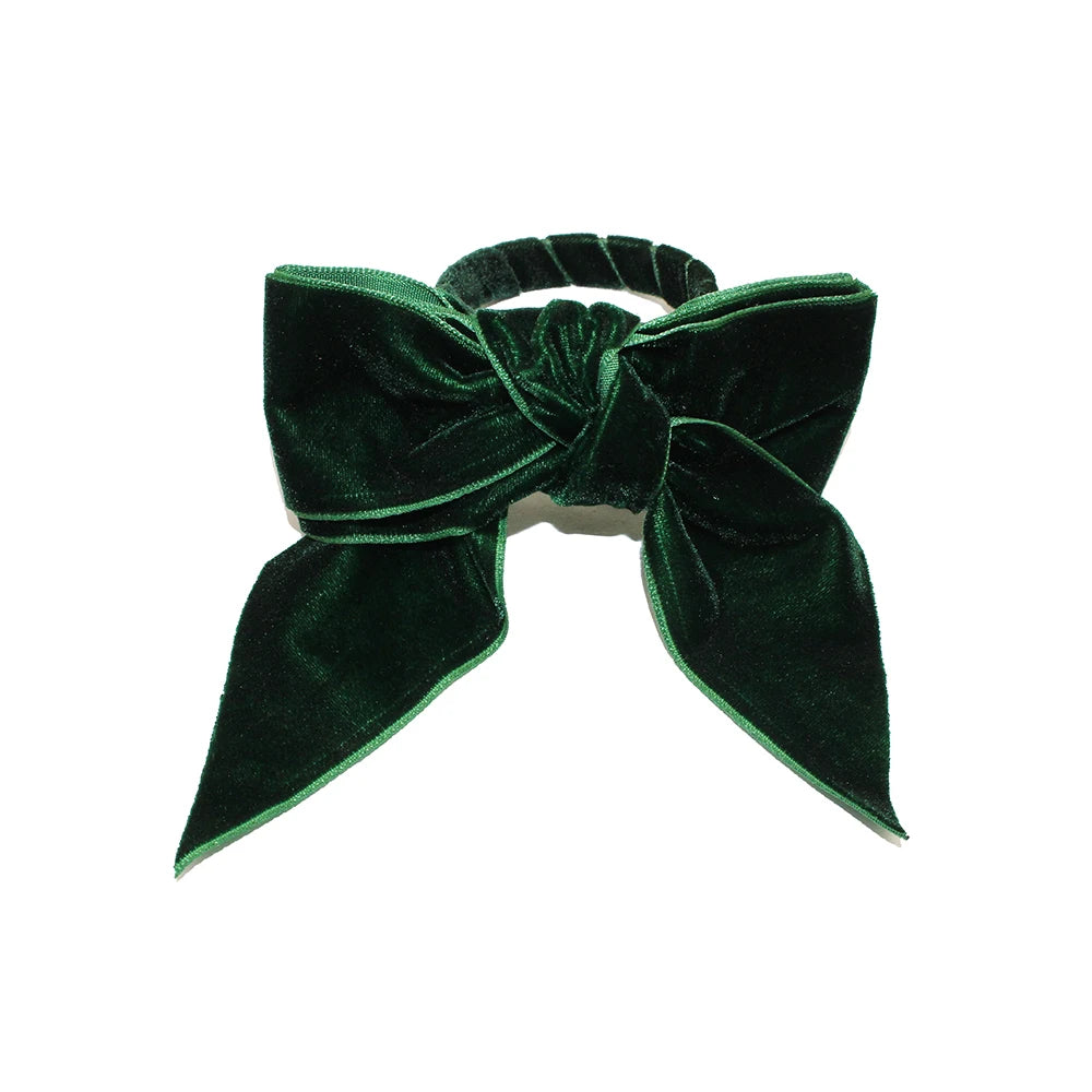 Rond de Serviette à Nœud Velouté Vert Chic