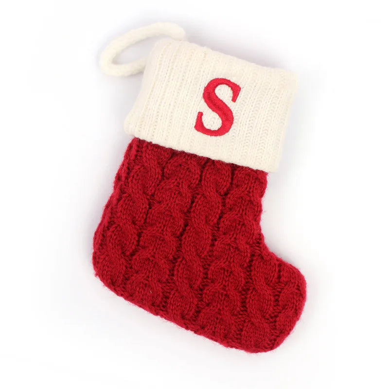 Chaussette de Noël Brodée Lettre