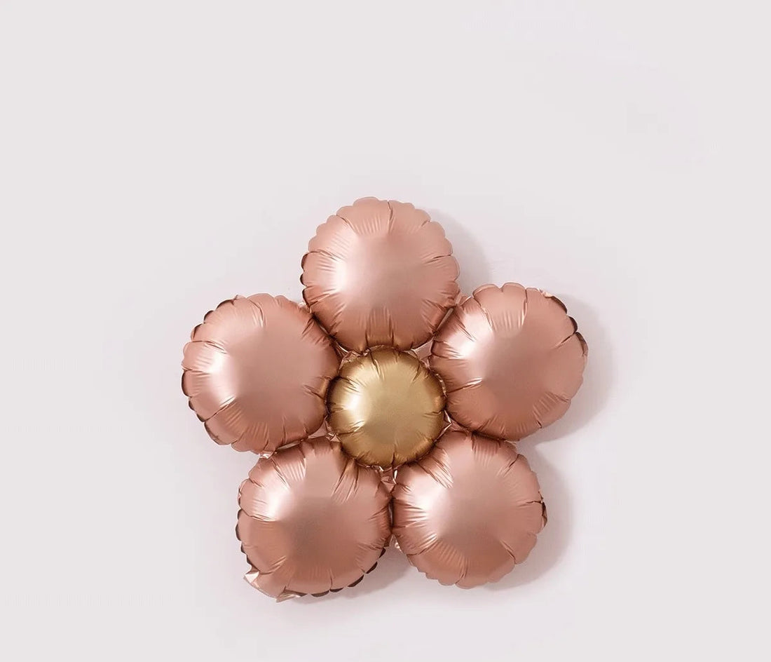 Ballon Anniversaire Fleur Rose Gold Unique