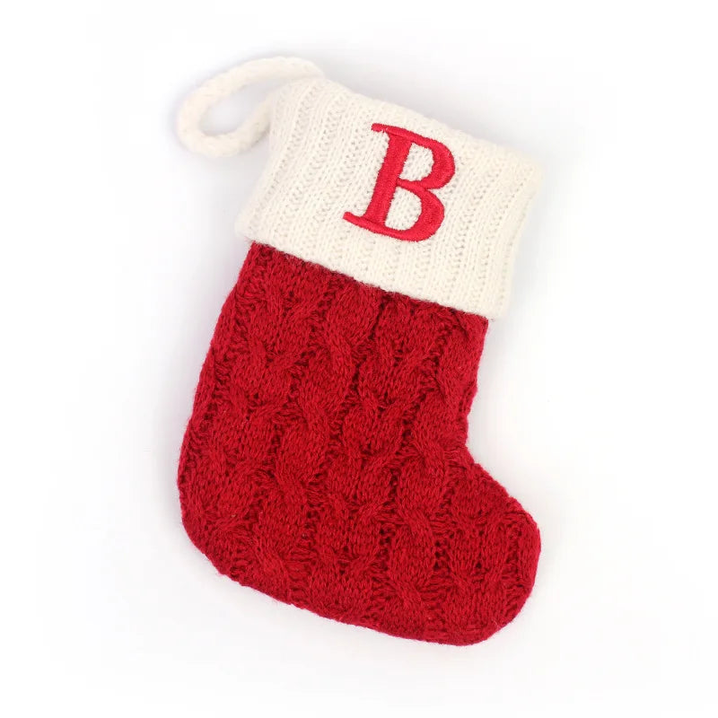 Chaussette de Noël Brodée Lettre