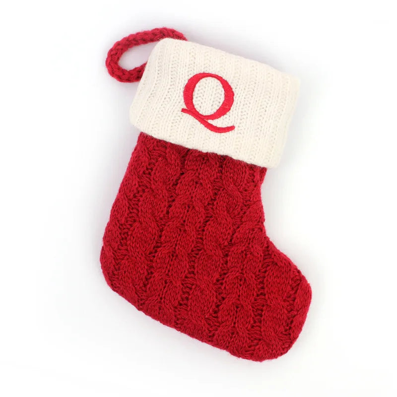 Chaussette de Noël Brodée Lettre