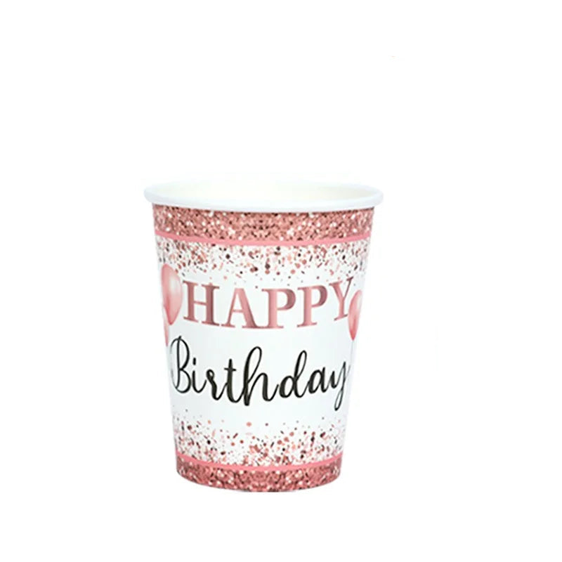 Gobelet Jetable Anniversaire Rose Gold