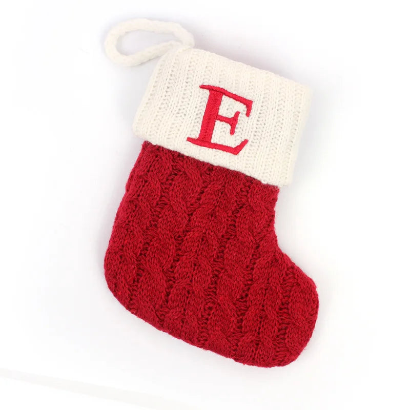 Chaussette de Noël Brodée Lettre