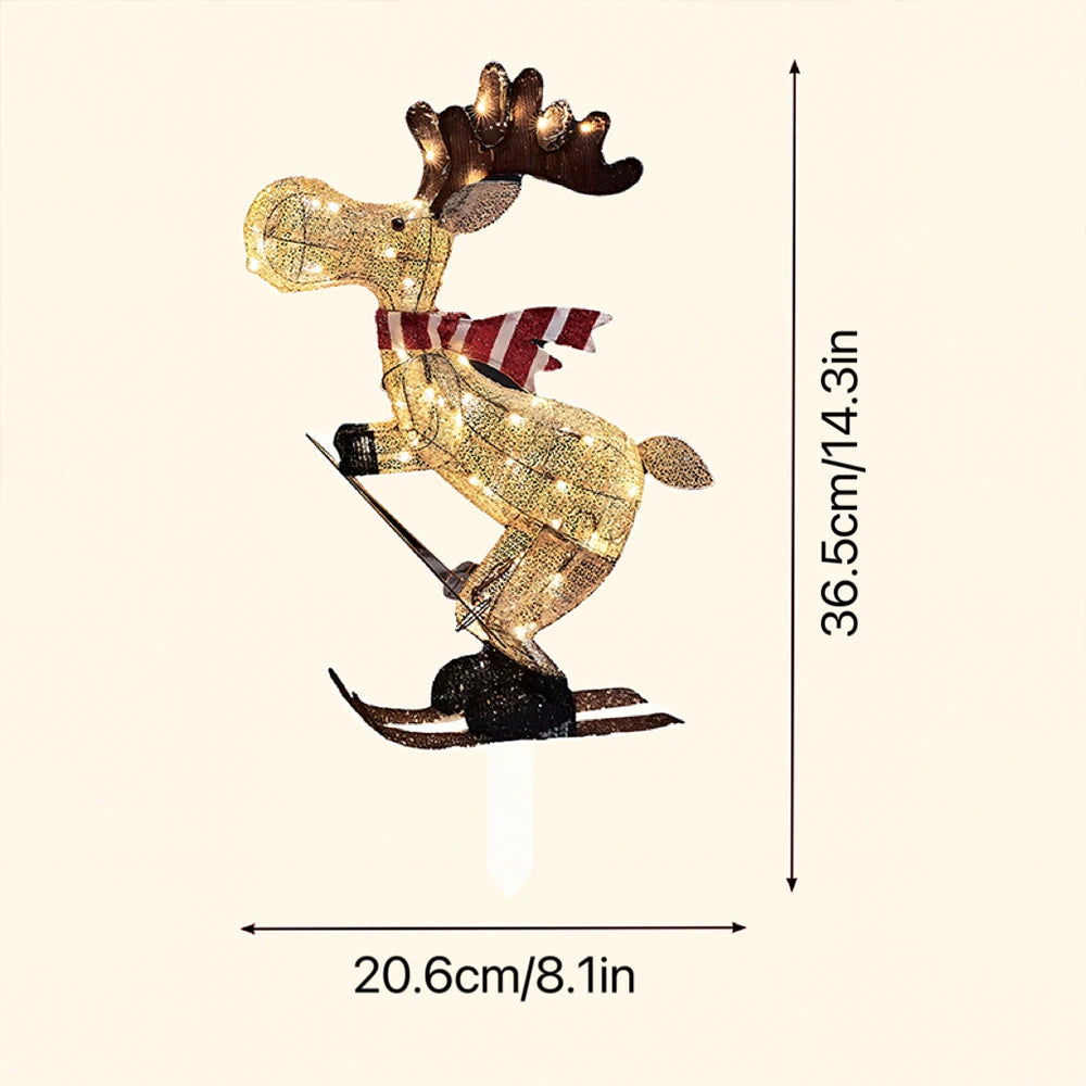 Renne 3D Lumineuse Sur Pied