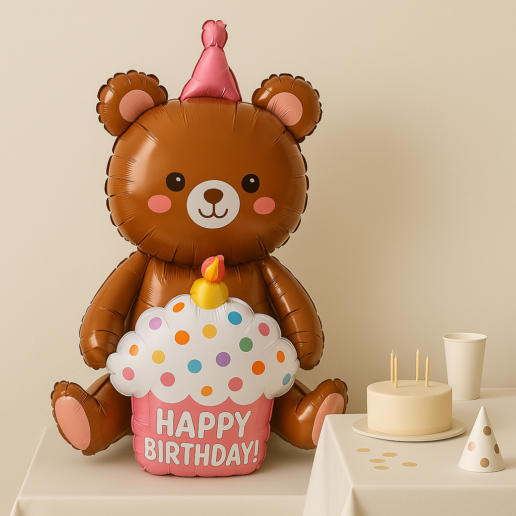 Ballons Anniversaire Ours Marron